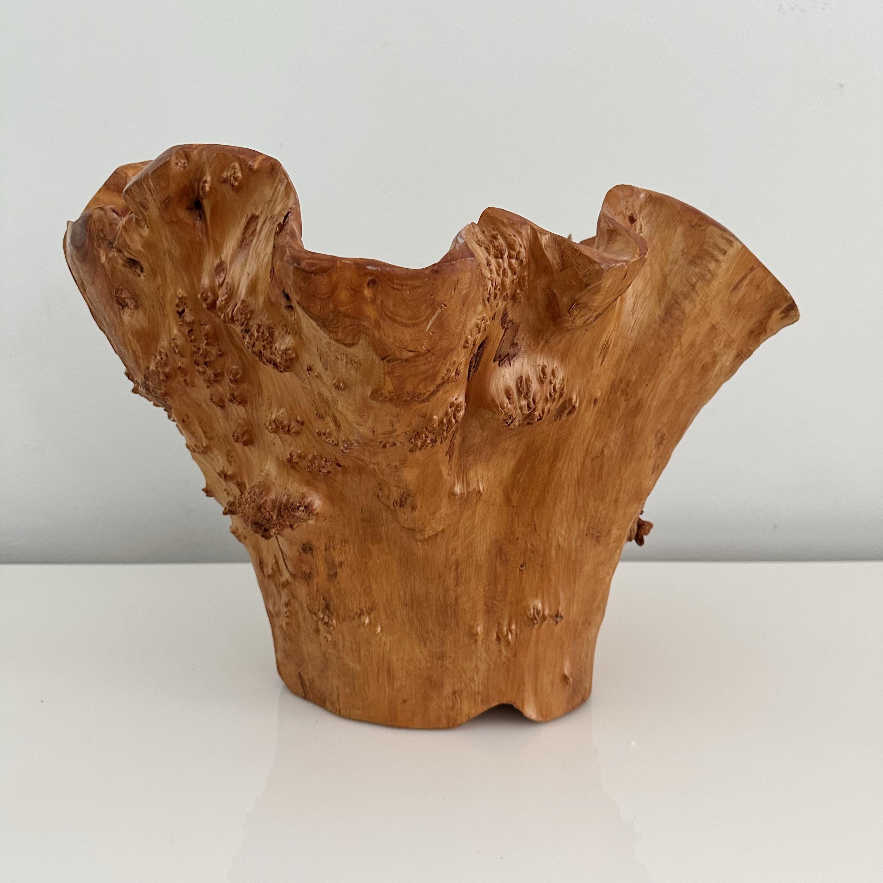 Hand-Crafted Large Vintage Burl Wood Centerpiece Bowl Signed