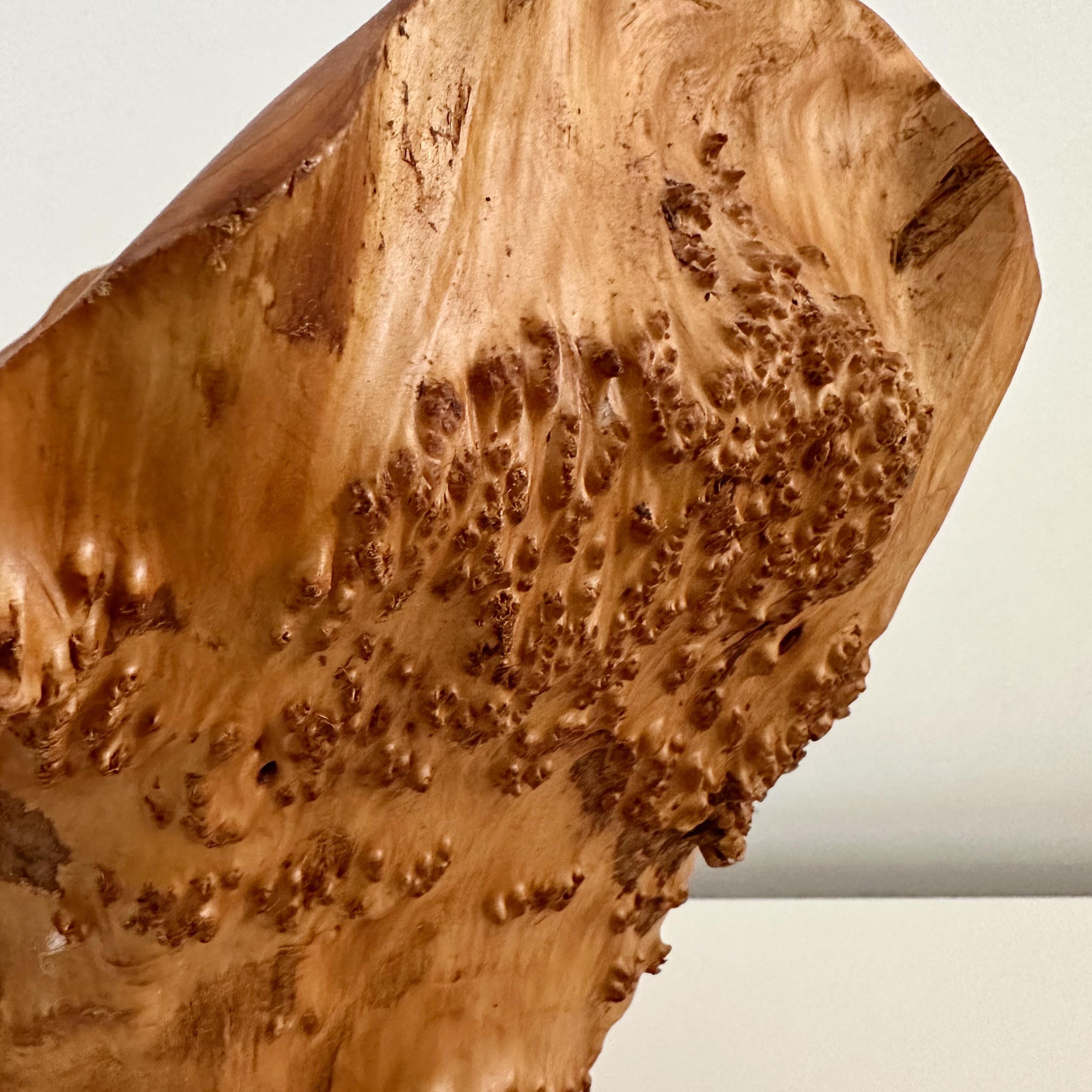 Large Vintage Burl Wood Centerpiece Bowl Signed In Good Condition In West Palm Beach, FL