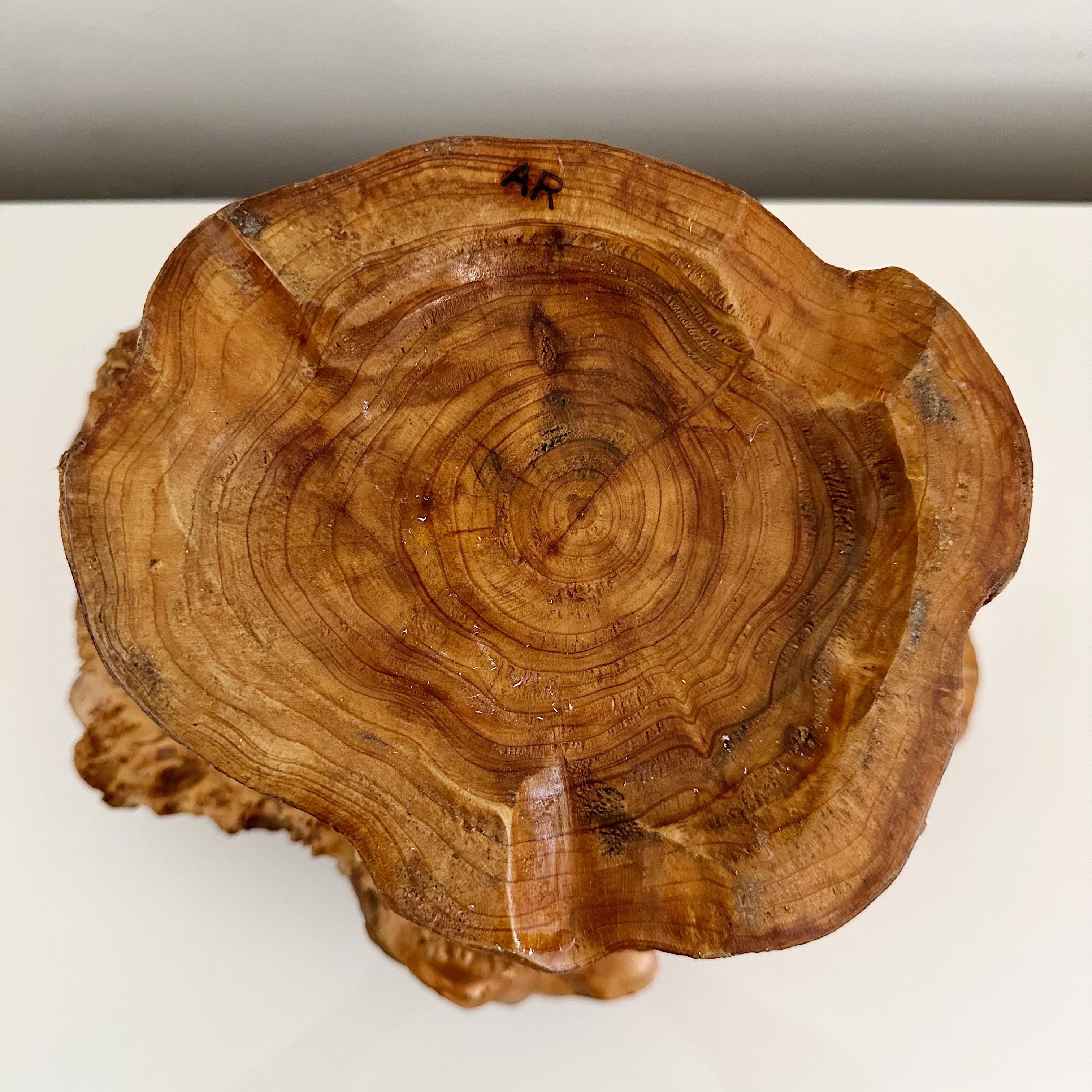 Large Vintage Burl Wood Centerpiece Bowl Signed 1