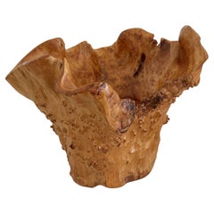 Large Vintage Burl Wood Centerpiece Bowl Signed