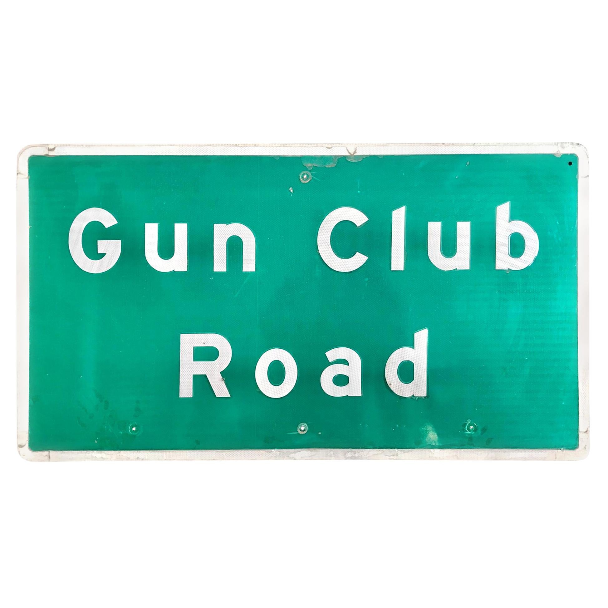 Large Vintage California Gun Club Road Sign For Sale