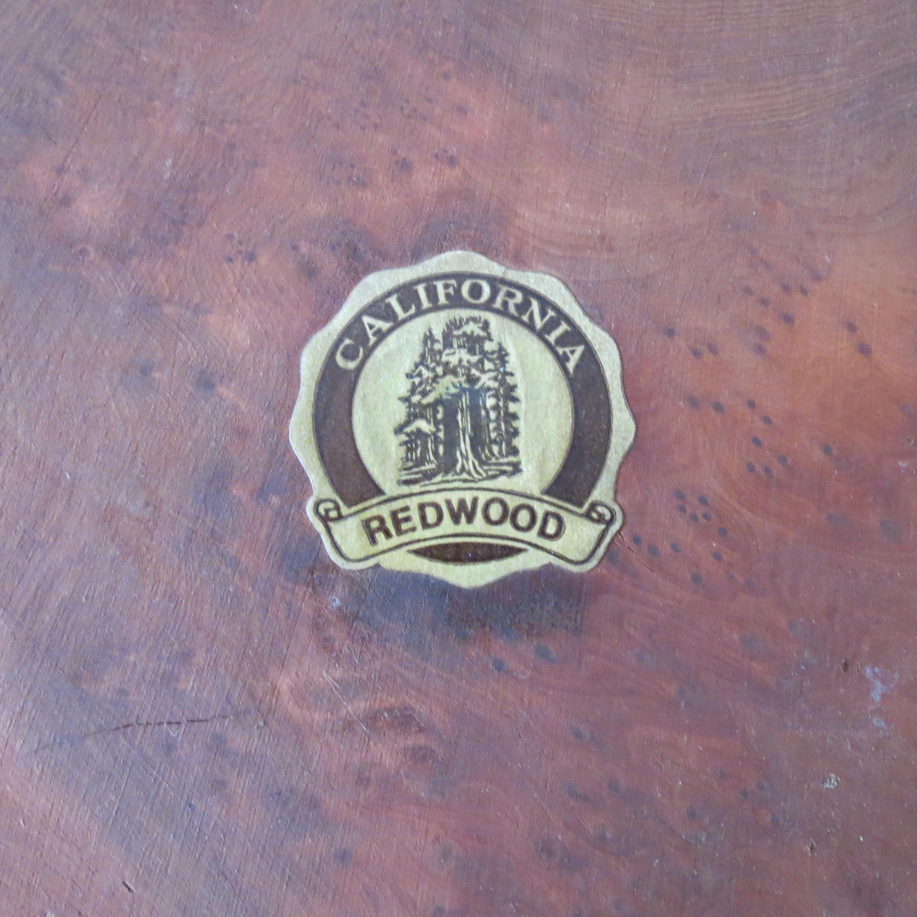 Large Vintage Californian Redwood Wooden Decorative Bowl In Good Condition In Stow on the Wold, GB