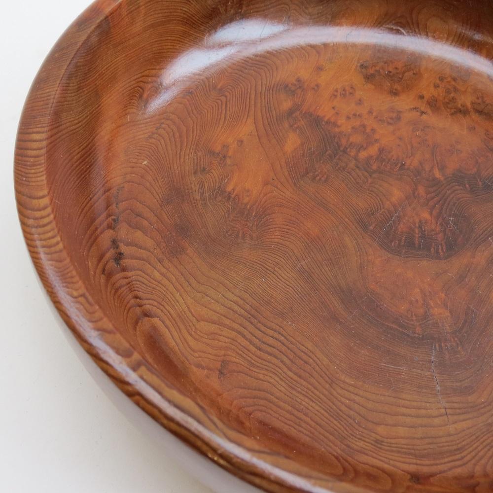 Large Vintage Californian Redwood Wooden Decorative Bowl For Sale 1