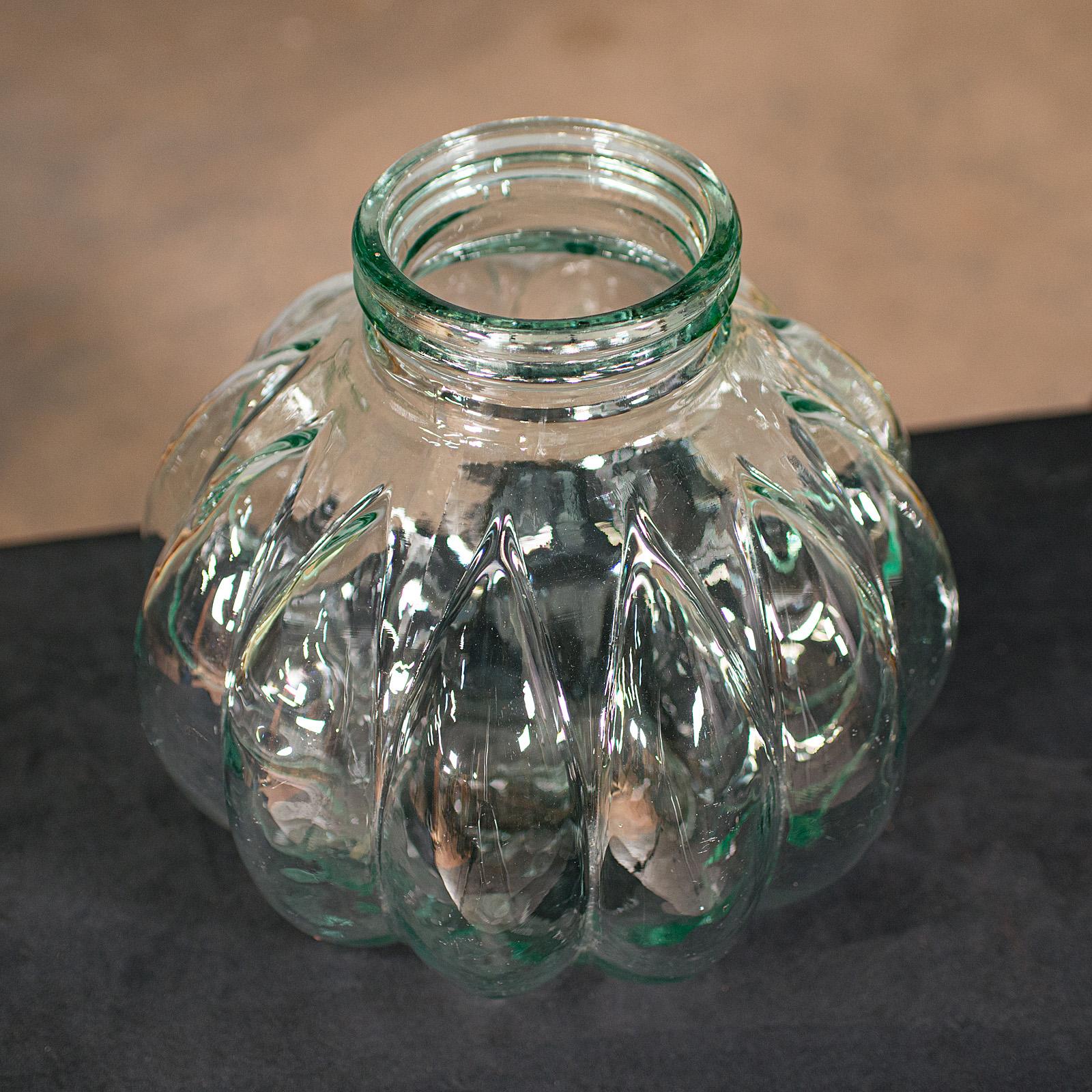 British Large Vintage Carboy, English, Decorative, Glass, Storage Jar, Late 20th Century For Sale