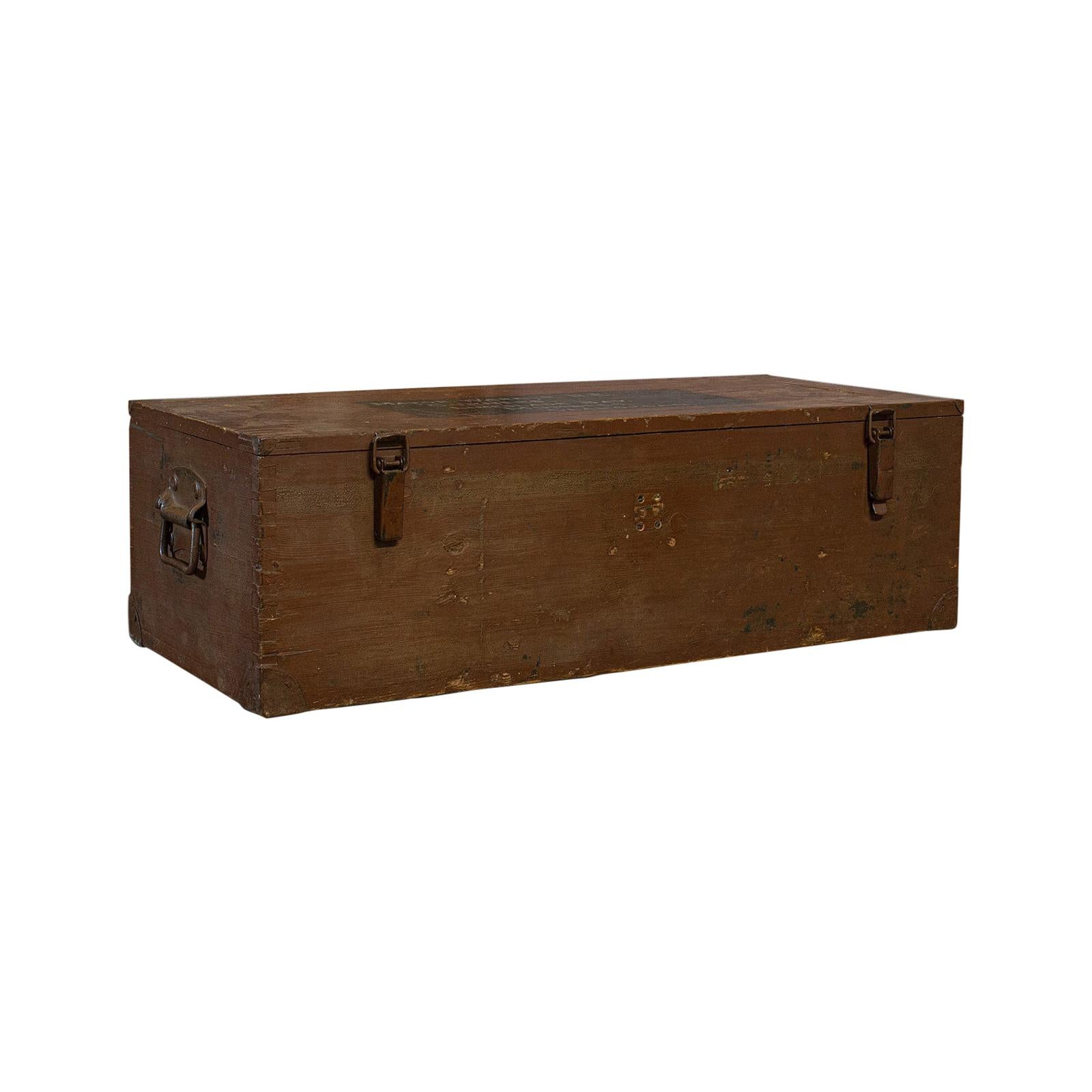 Large Vintage Carriage Chest, Welsh, Pine, Linen Trunk, 20th Century, circa 1950 For Sale