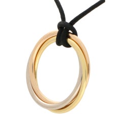 Large Vintage Cartier Trinity Pendant Set in 18k Yellow, White and Rose Gold