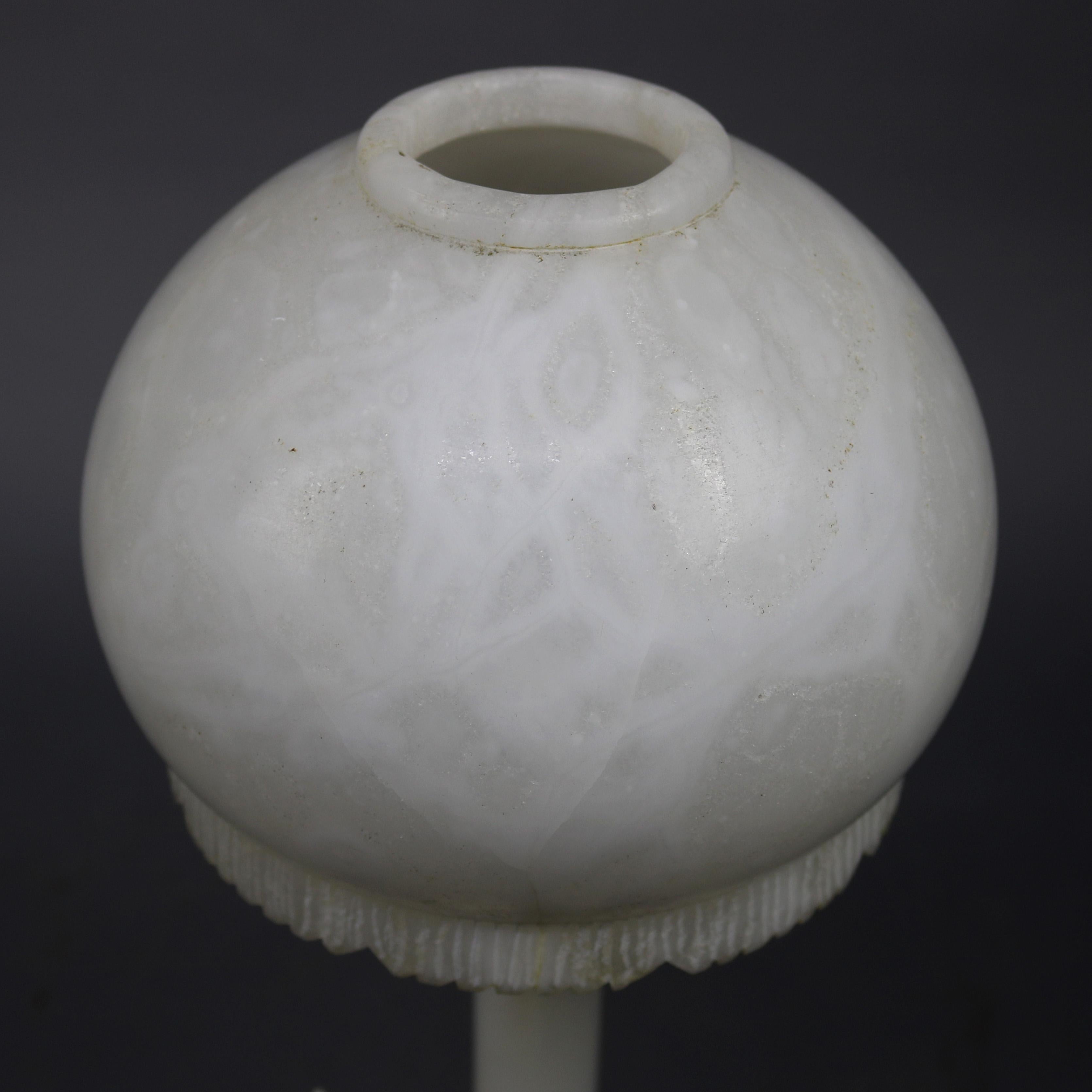 Large Carved Italian Marble and Alabaster Figural Cockatoo Lamp, circa 1930 9