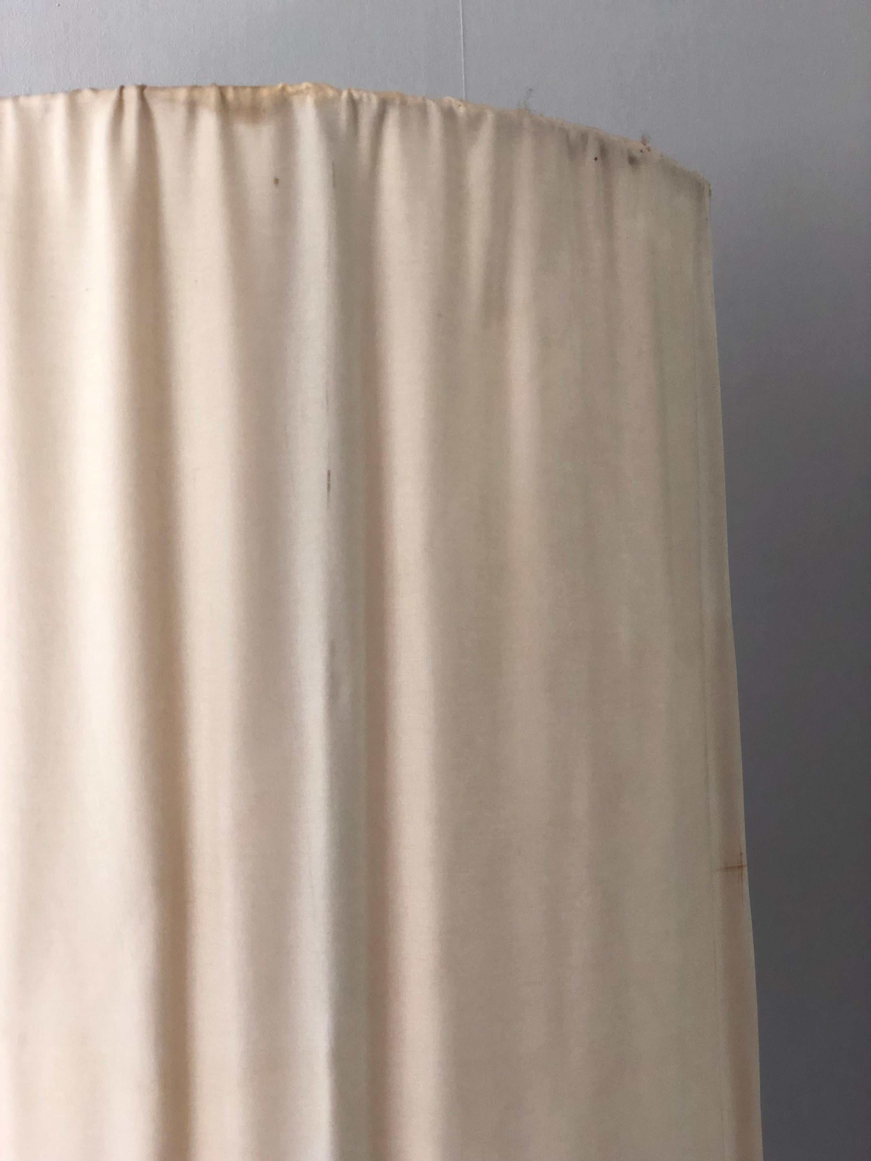 Large Vintage Carved Tree Trunk Floor Lamp with Linen Shade 1972 6