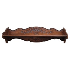 Large Vintage Carved Walnut French Wall Shelf