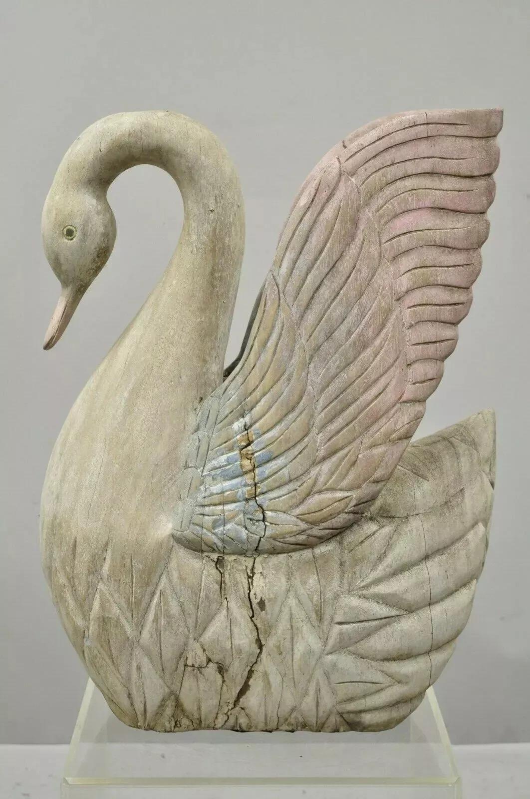 Bois Large Vintage Wood Sculptée 26