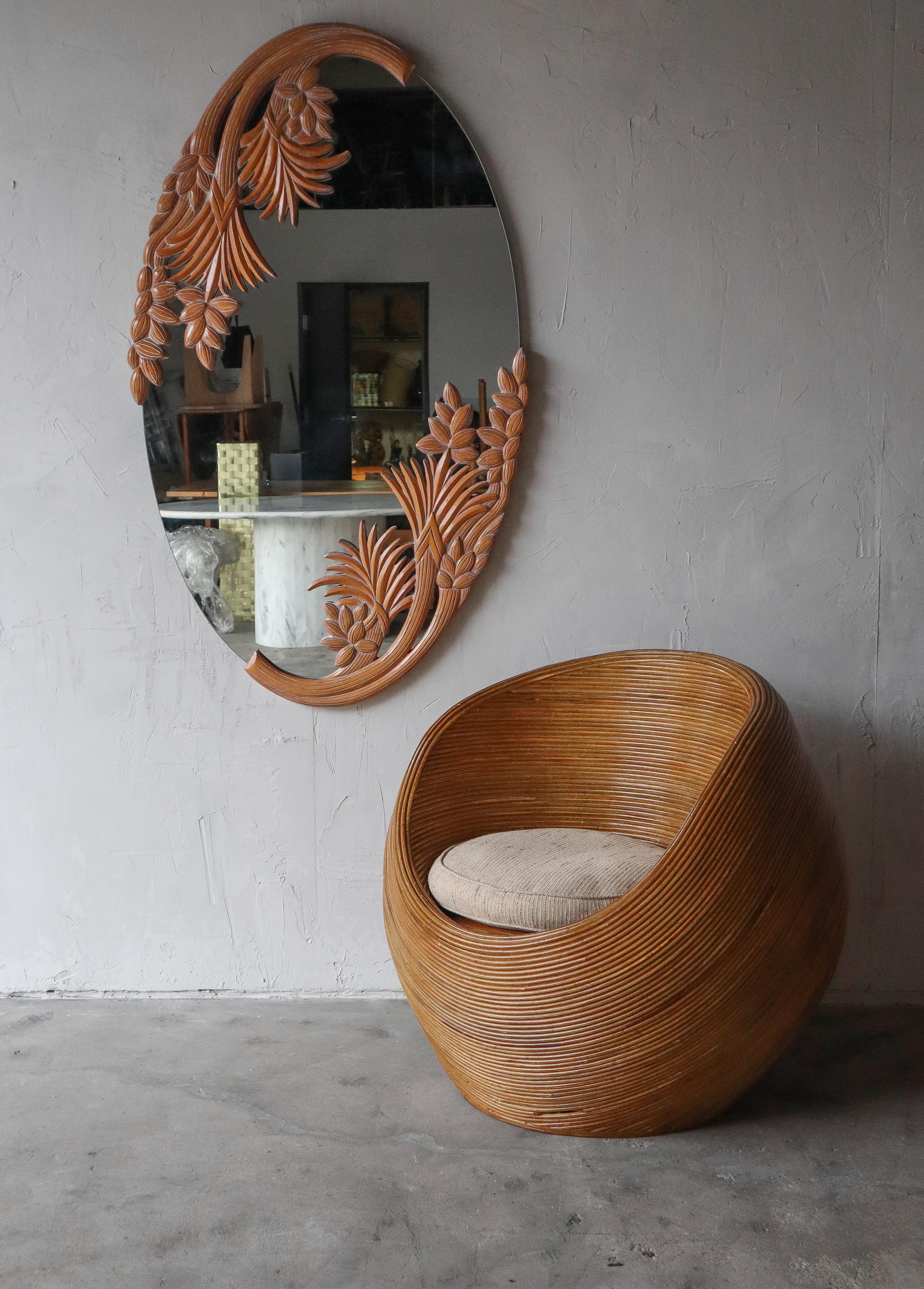 wood carved wall mirror