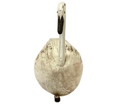 Large Vintage Carved Wooden Swan Decoy