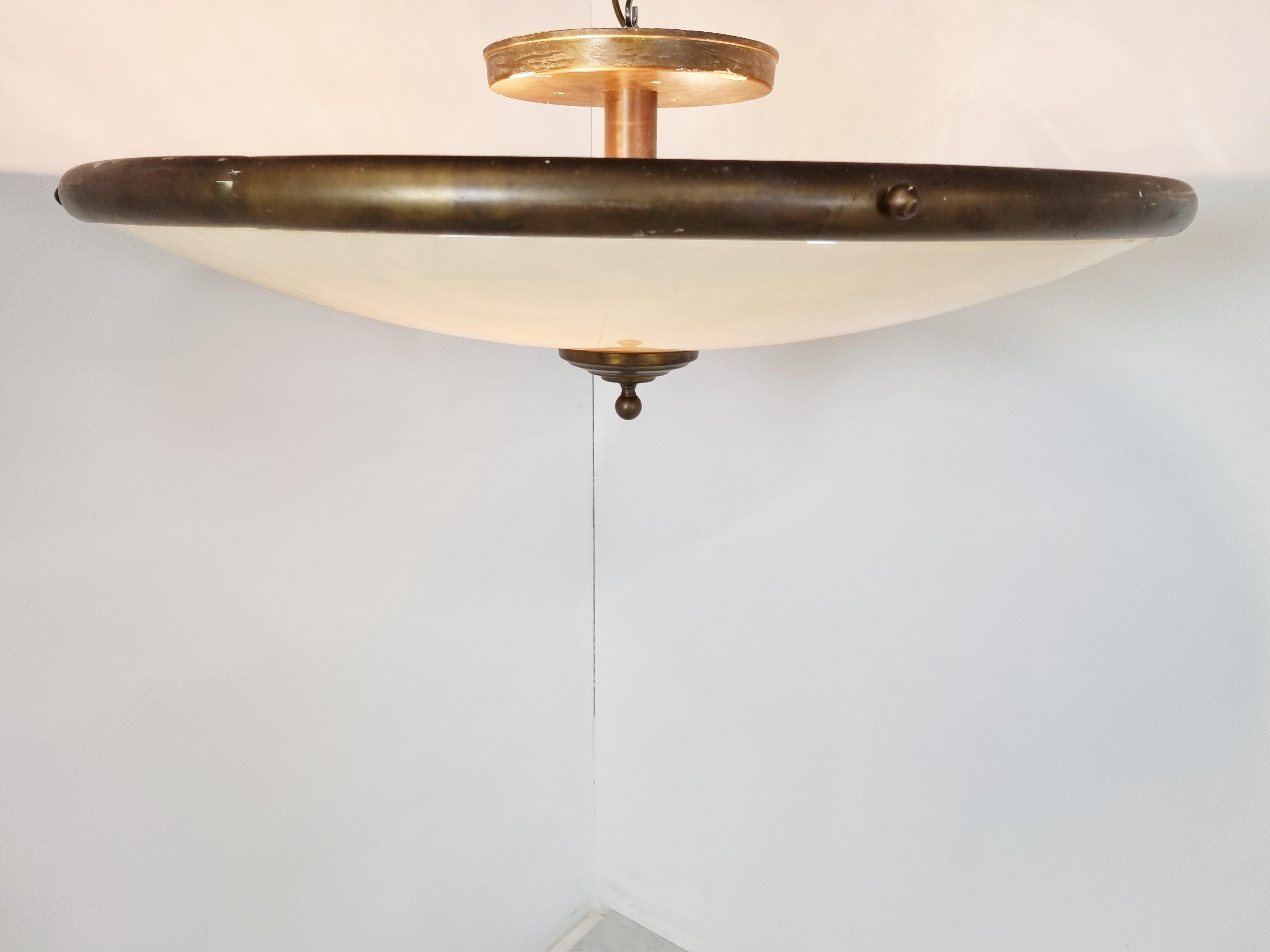 Neoclassical Large Vintage Ceiling Lamp, 1970s