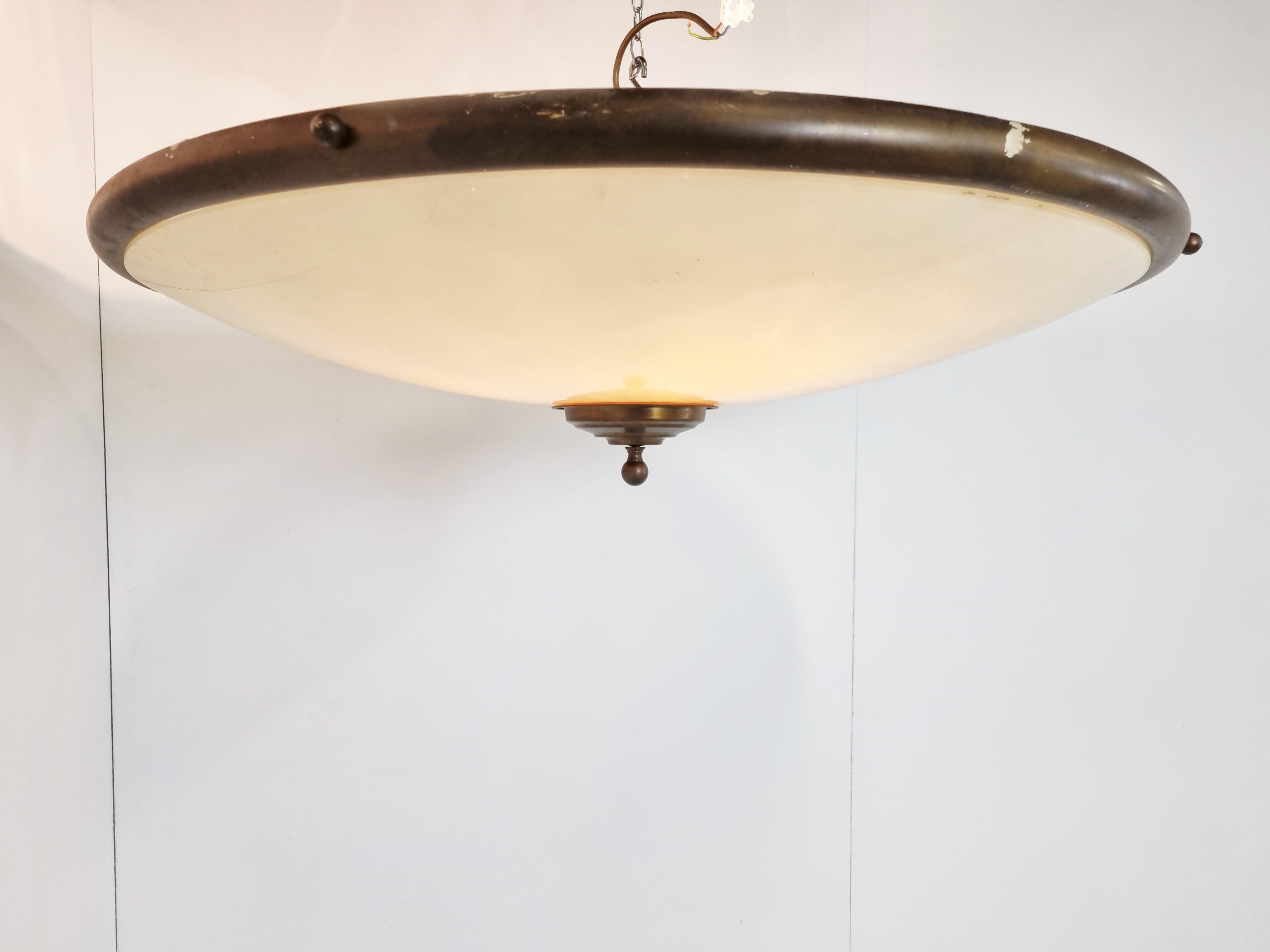 French Large Vintage Ceiling Lamp, 1970s