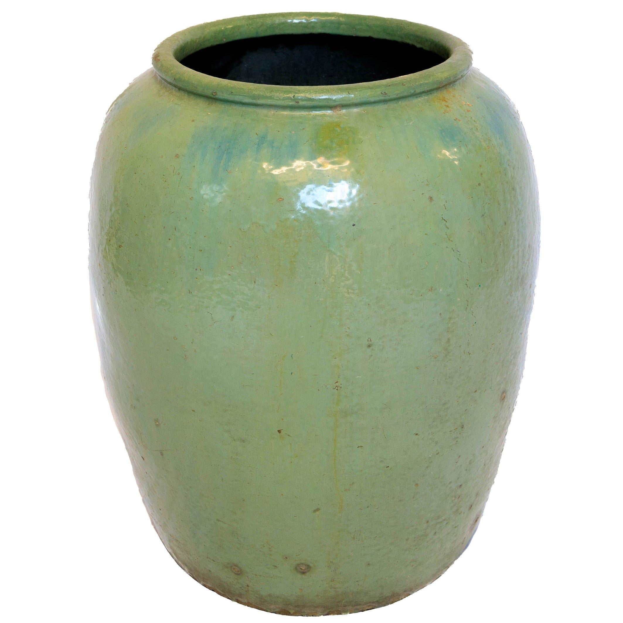 Qing Grande vaso d'acqua vietnamita smaltato Celadon d'epoca in vendita