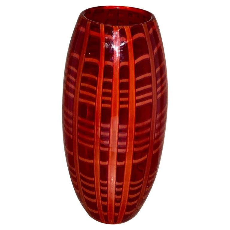 Italian Large Vintage Cenedese for Burberry Art Glass Vase For Sale