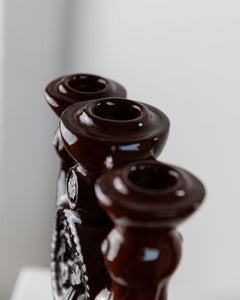 Large Vintage Ceramic Candle Holder For 3 Candles Mid Century Estonia, 60s