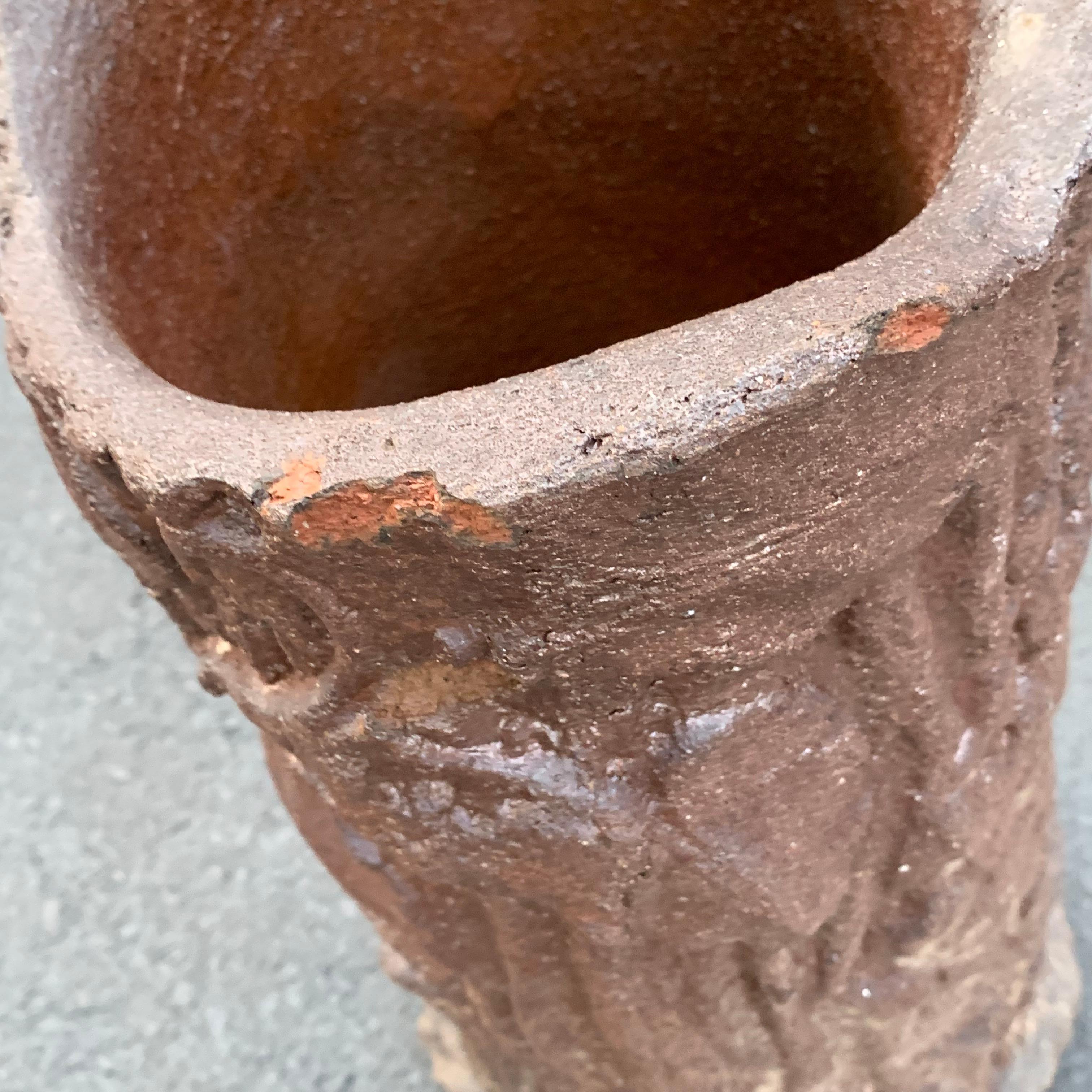 Large Vintage Ceramic Cold-Painted Faux Bois Umbrella Stand, England 5