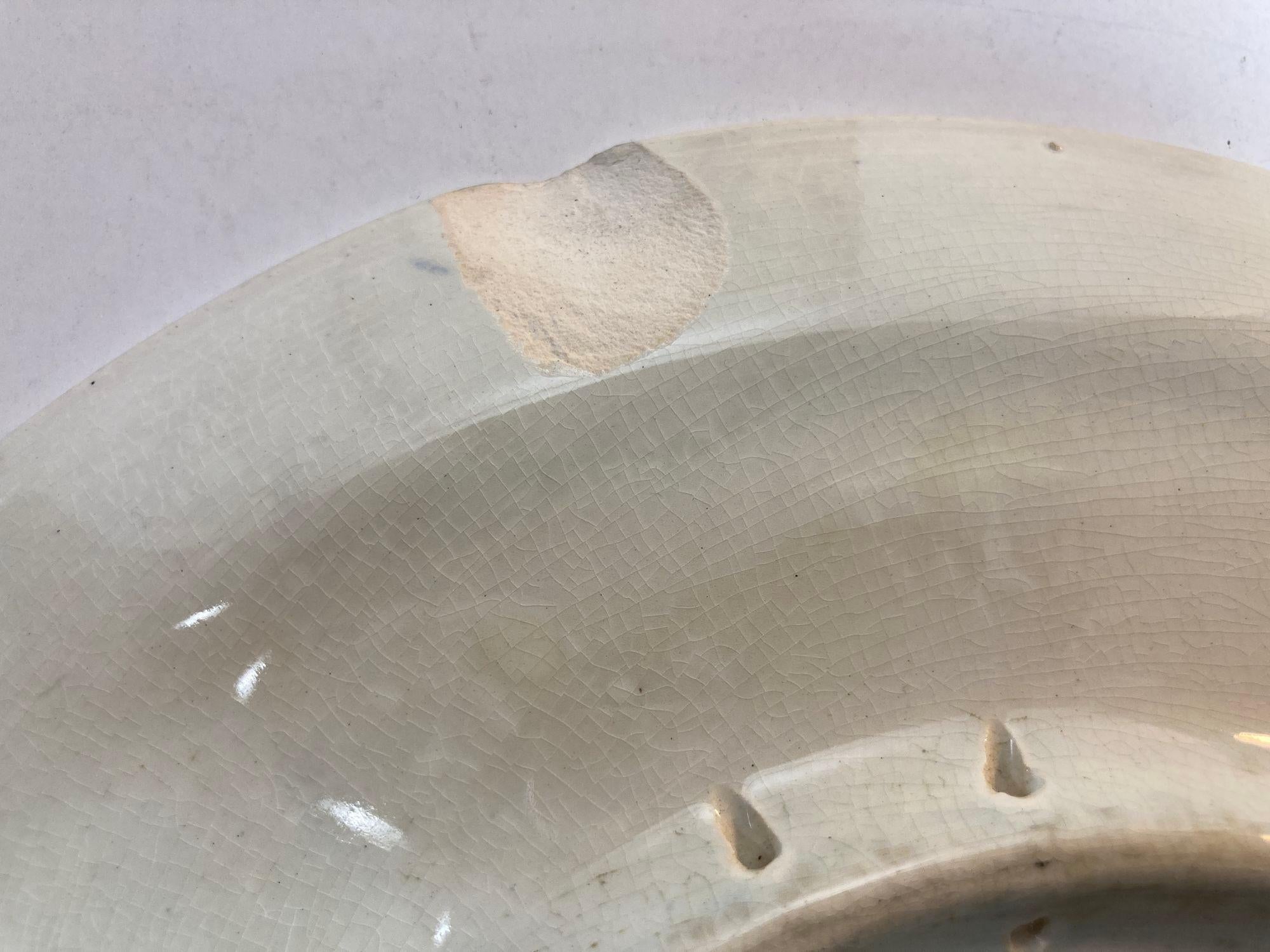 Céramique Grand chargeur hollandais bleu et blanc DELFT des années 1940 en vente