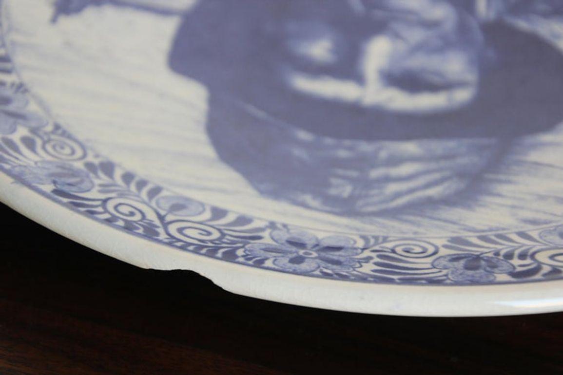 20ième siècle Grand chargeur hollandais bleu et blanc DELFT des années 1940 en vente