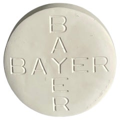 Pisapapeles o Expositor Vintage de Cerámica Pop Art Bayer Aspirina