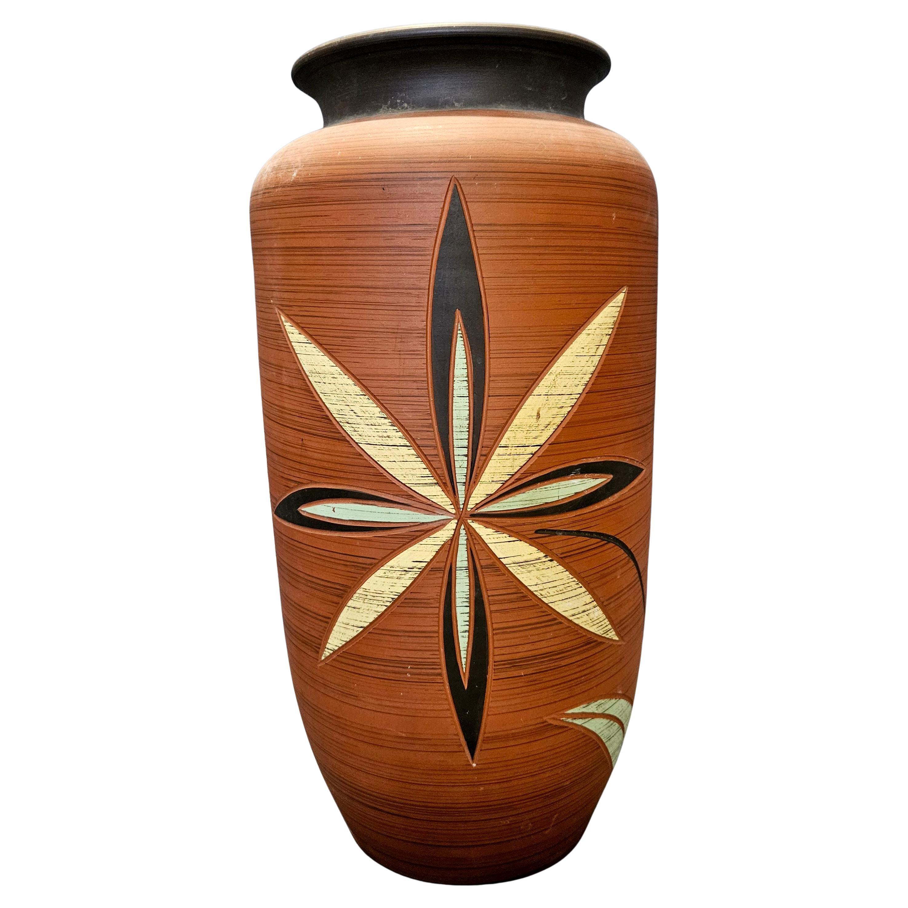 Grande vaso da terra in ceramica vintage di Decora Ceramic, Germania, anni
60