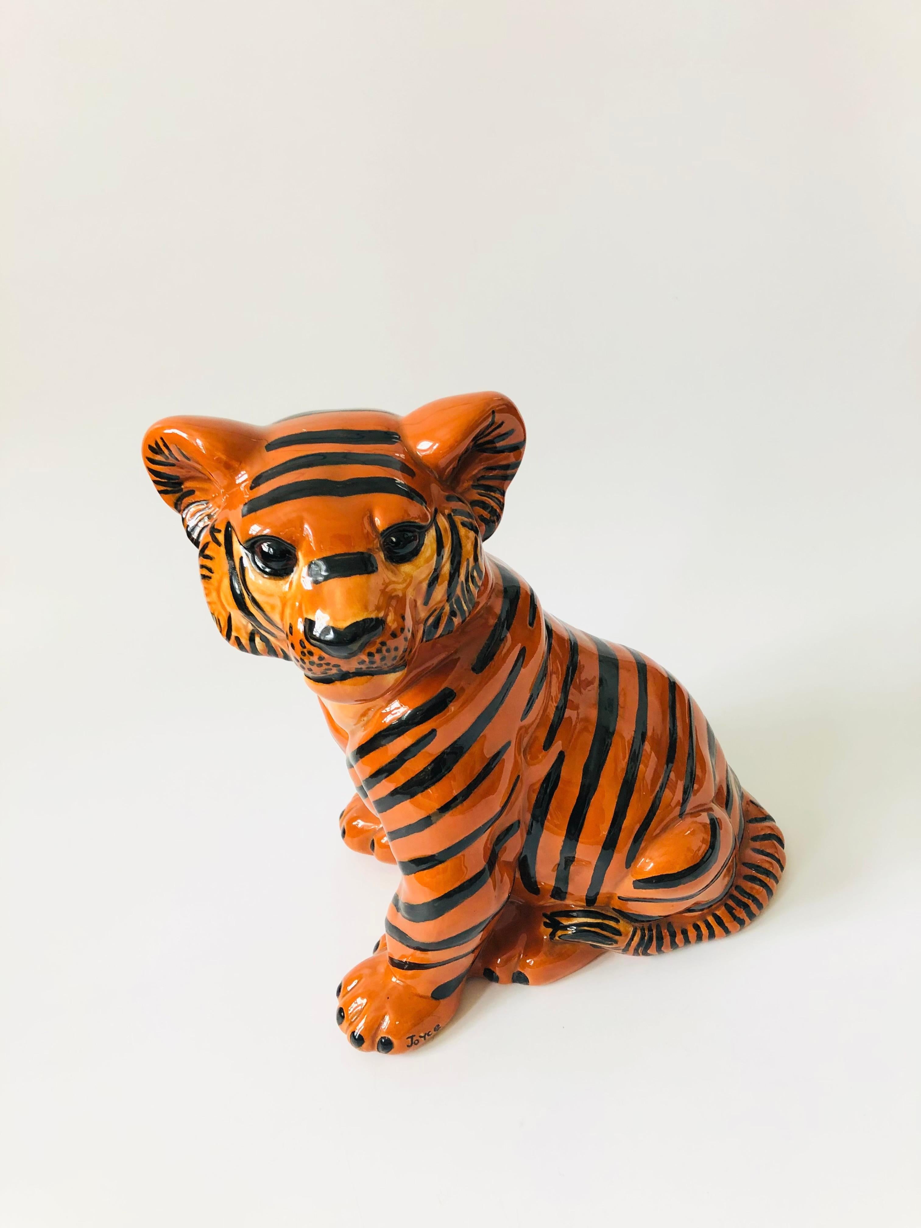clay tiger sculpture