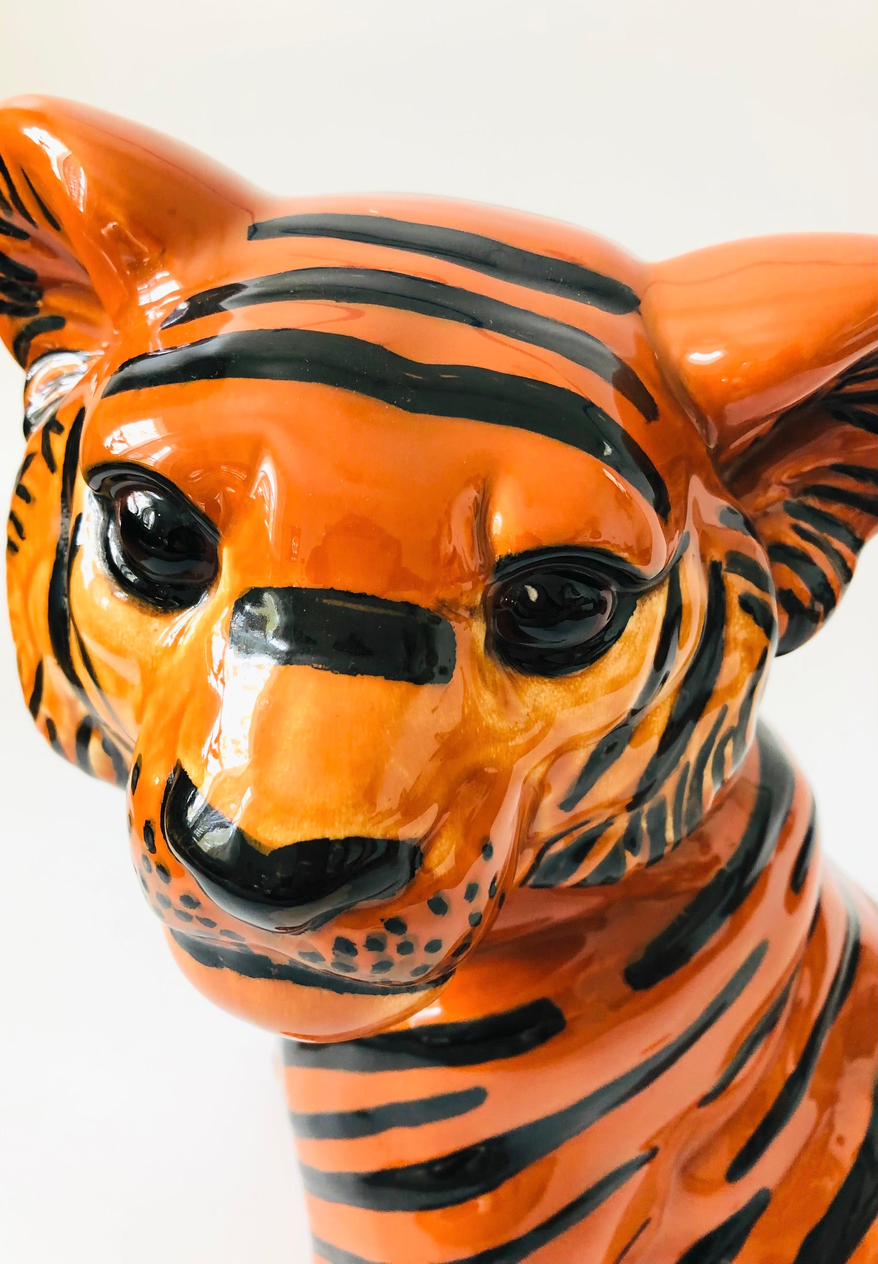Large Vintage Ceramic Tiger Sculpture 2