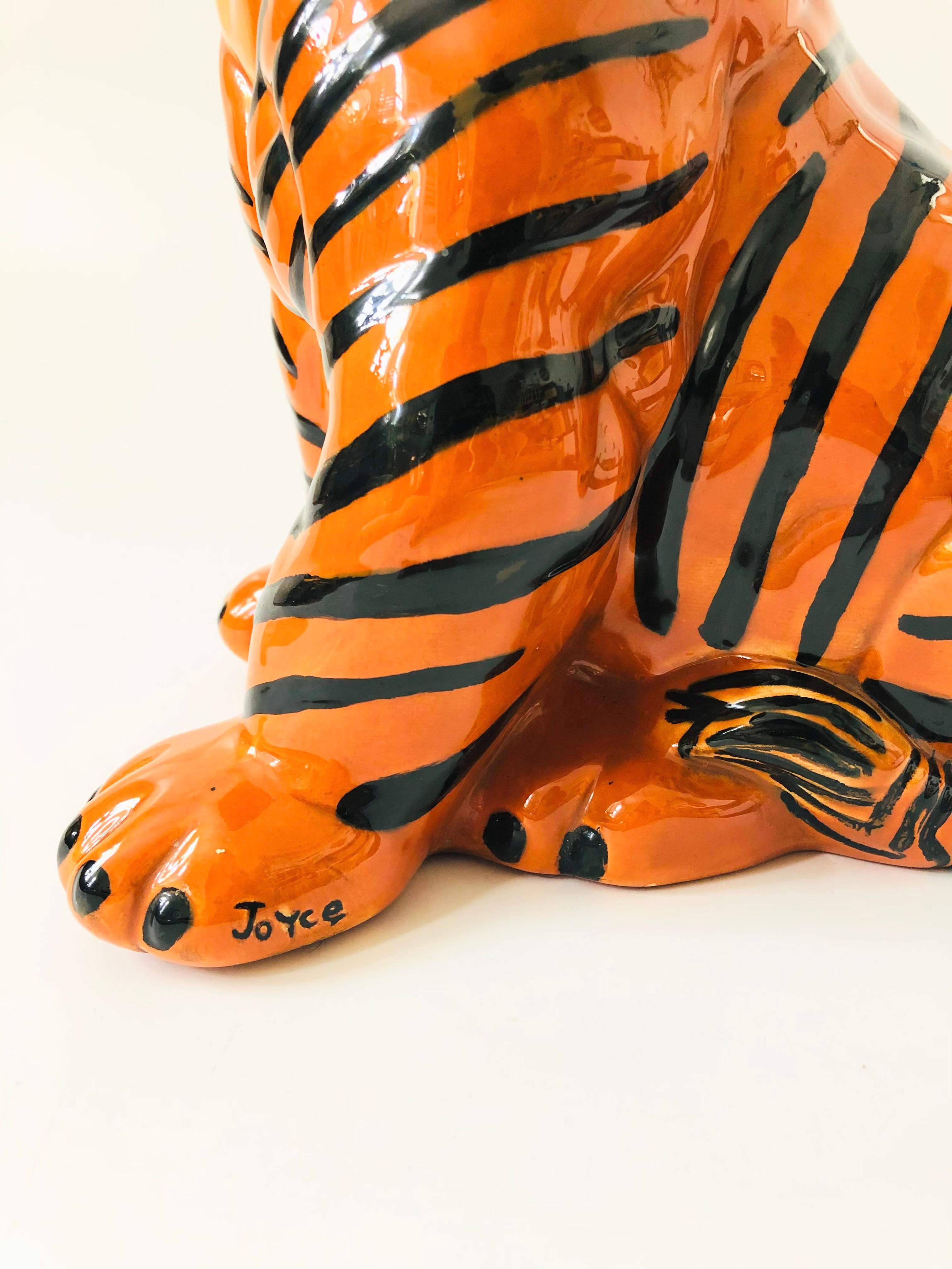 Large Vintage Ceramic Tiger Sculpture 3
