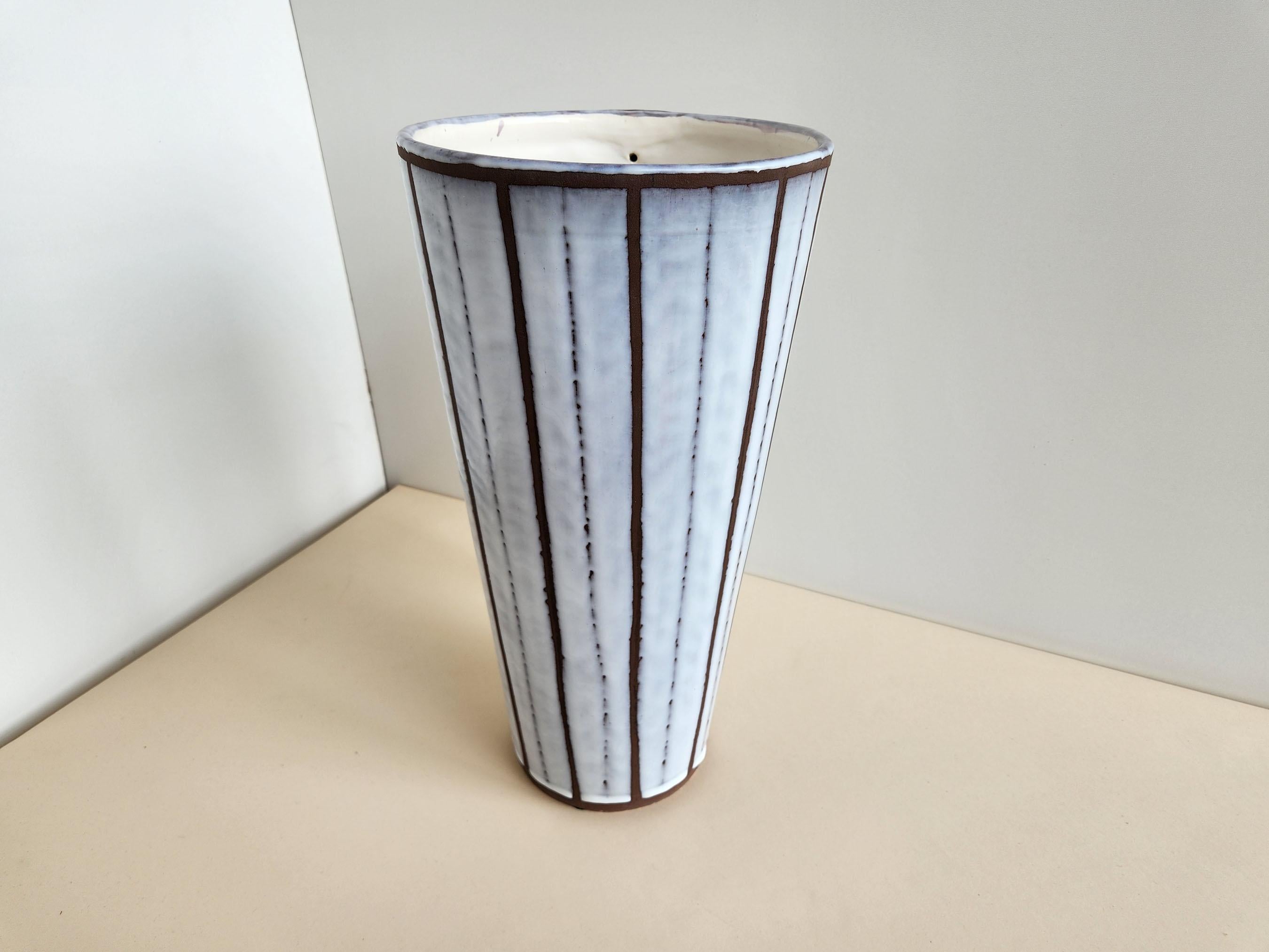 Mid-Century moderno Roger Capron - Vaso grande in ceramica vintage con manico in vendita