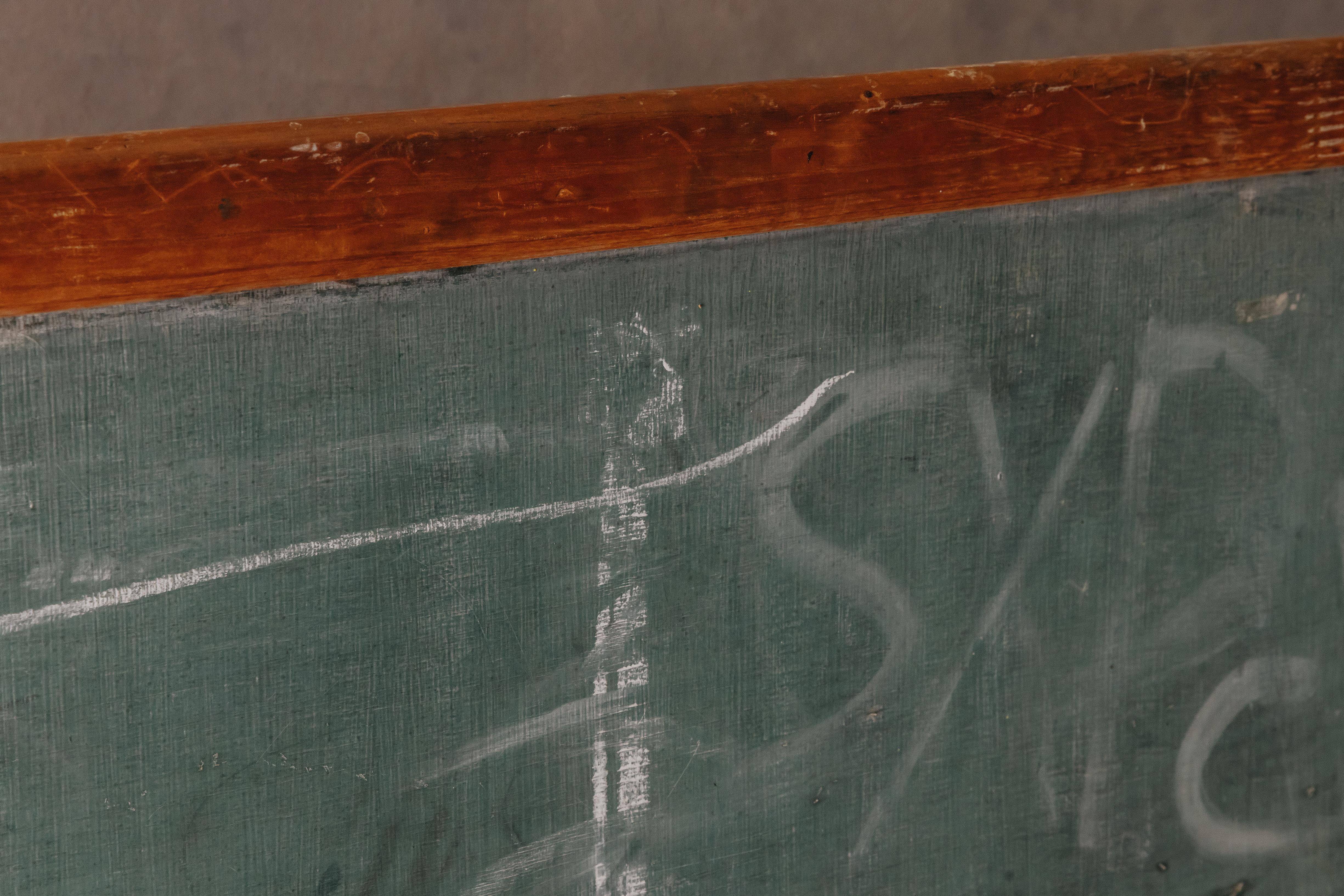 European Large Vintage Chalkboard From France, Circa 1950