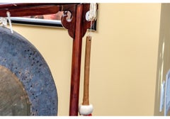 Large Vintage Chinese Bronze Gong On Stand
