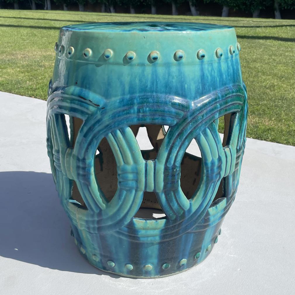 Qing Grande sgabello da giardino cinese in ceramica vintage in vendita