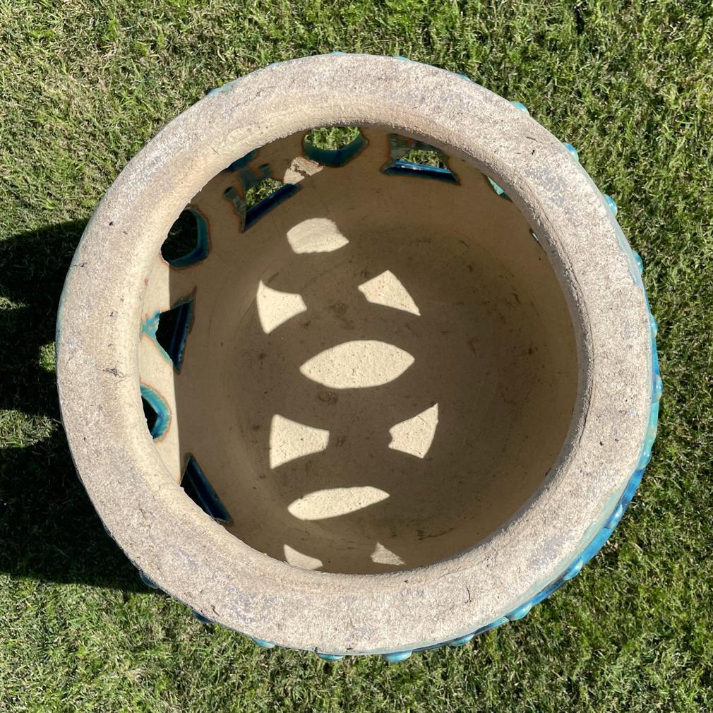 XX secolo Grande sgabello da giardino cinese in ceramica vintage in vendita