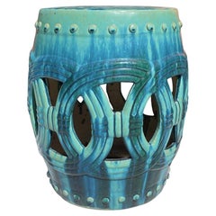 Grande sgabello da giardino cinese in ceramica vintage