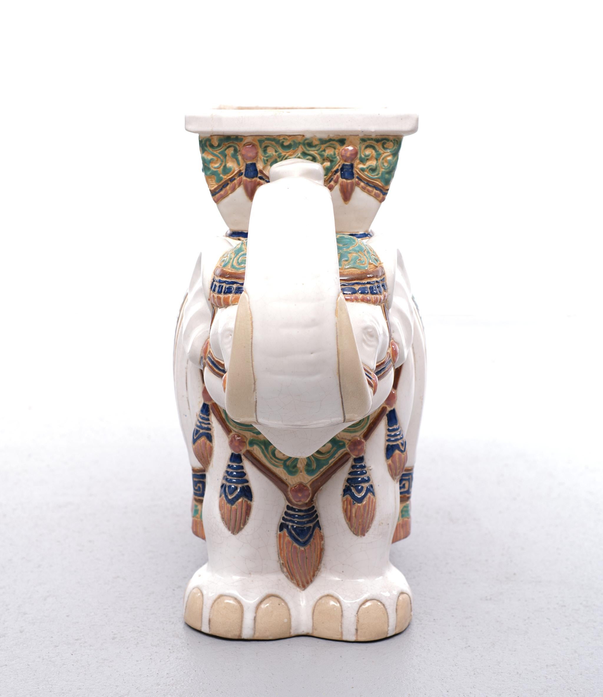 Chinoiserie Large Vintage Chinese Elephant Jardiniere, 1970s   For Sale