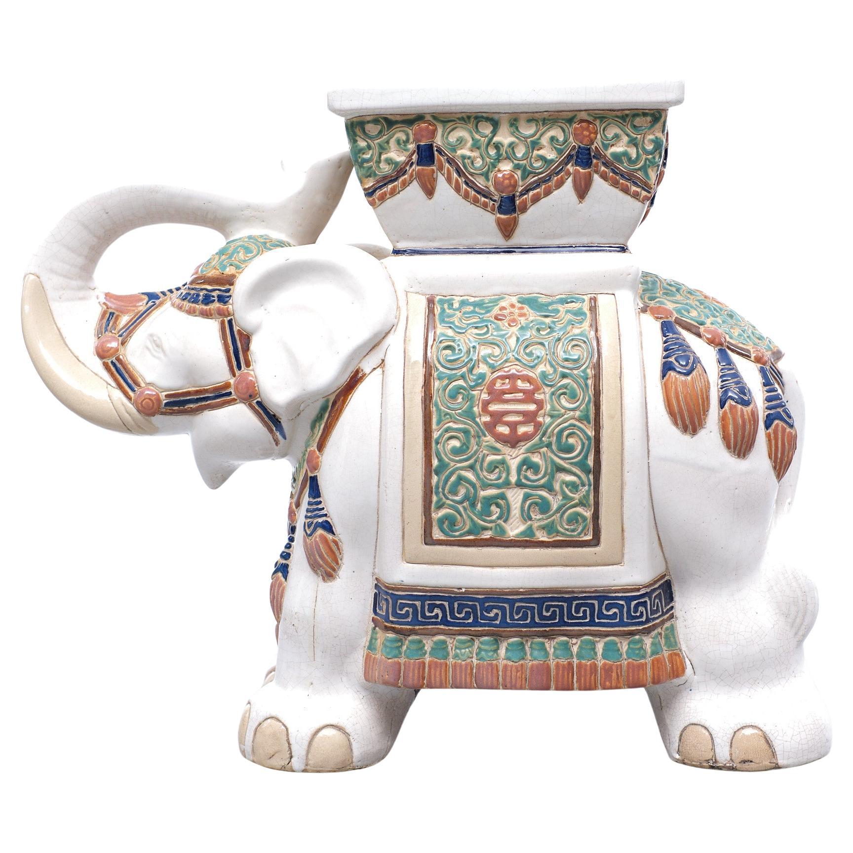 Large Vintage Chinese Elephant Jardiniere, 1970s   For Sale
