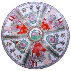 Large Vintage Chinese Rose Medallion Serving Bowl