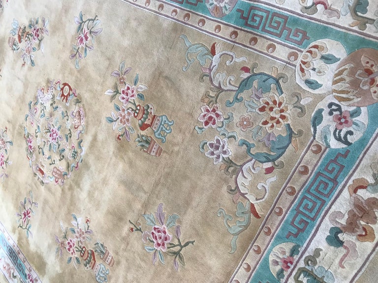 Large Vintage Chinese Savonnerie Style Rug For Sale at 1stdibs