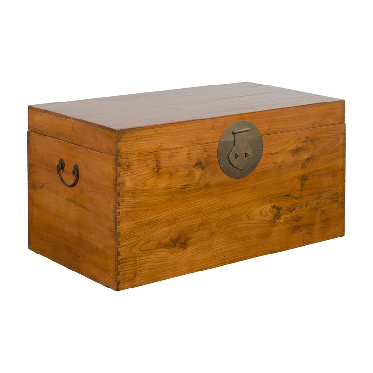 18th Century Antique Reproduction (B Style) Trunk Chest or Box Hasp Lock  with Iron Key and nails