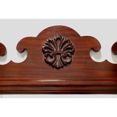 Large Vintage Chippendale Style Mahogany Beveled Wall Mirror