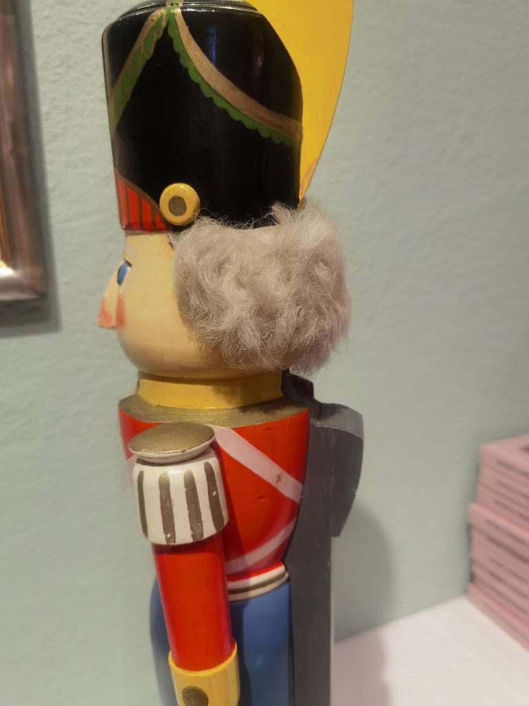 Large Vintage Christmas Nutcracker Wood Erzgebirge, Germany For Sale at