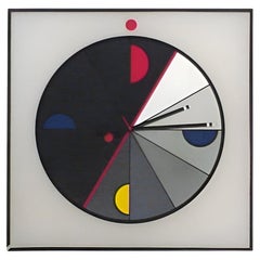 Large Vintage Clock Kurt B.Del Banco Acerbis Kloks Morphos Italy 1980