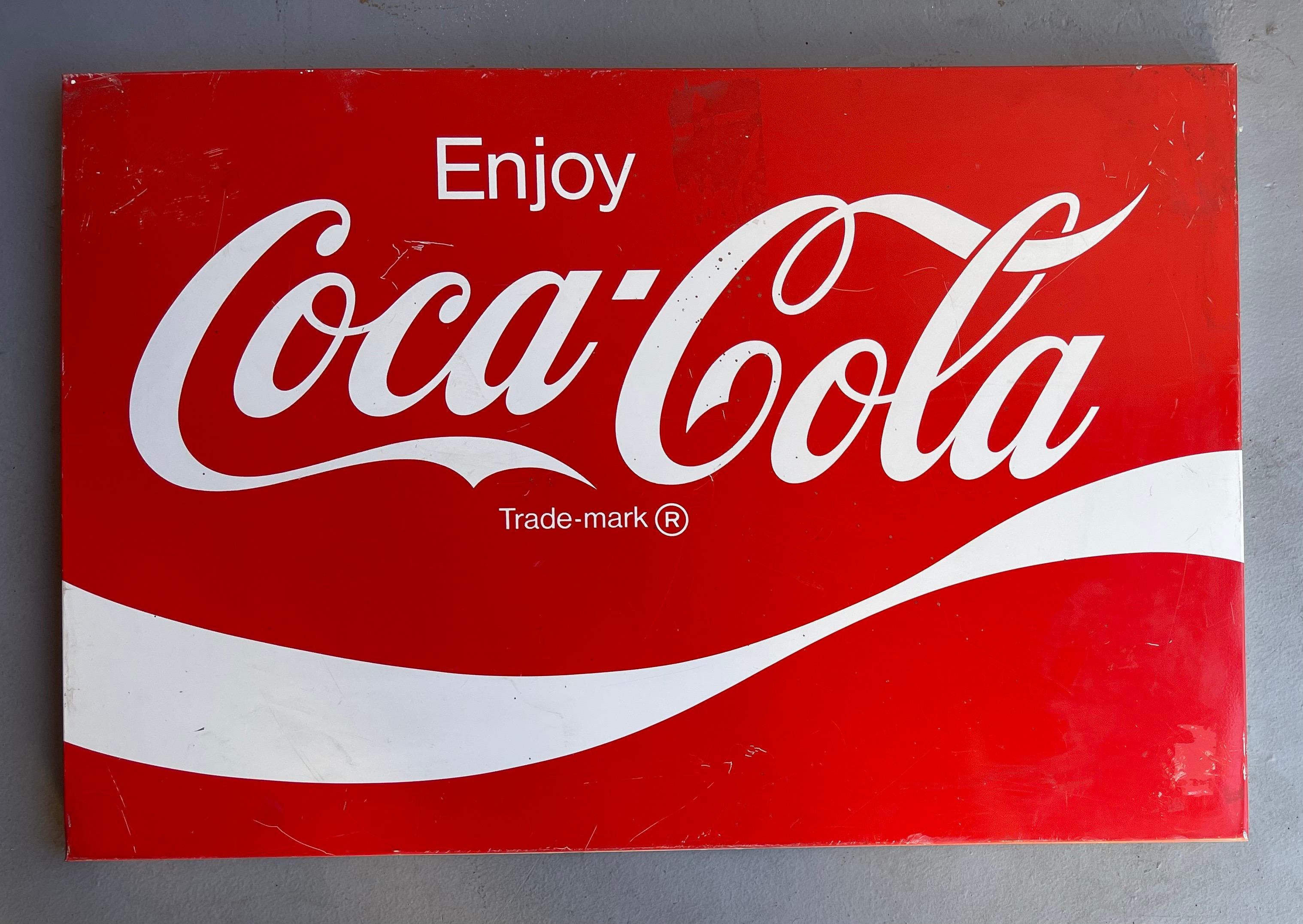 Large Vintage Coca Cola / Coke Advertising Sign 3