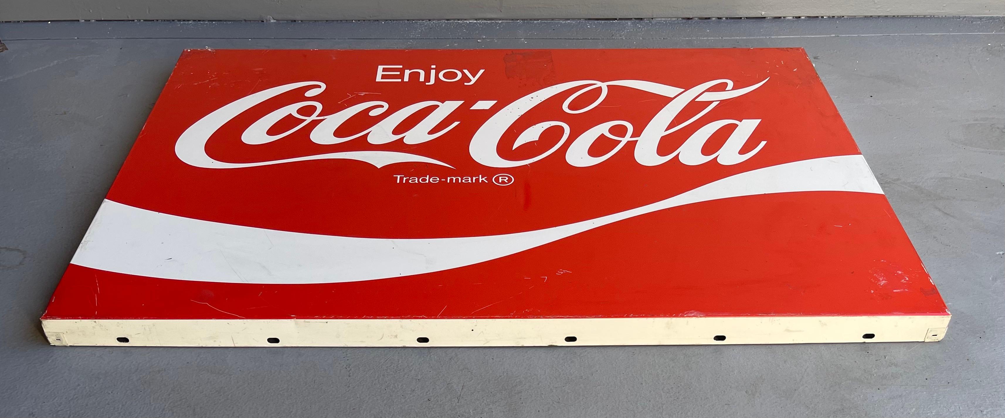 Mid-Century Modern Large Vintage Coca Cola / Coke Advertising Sign