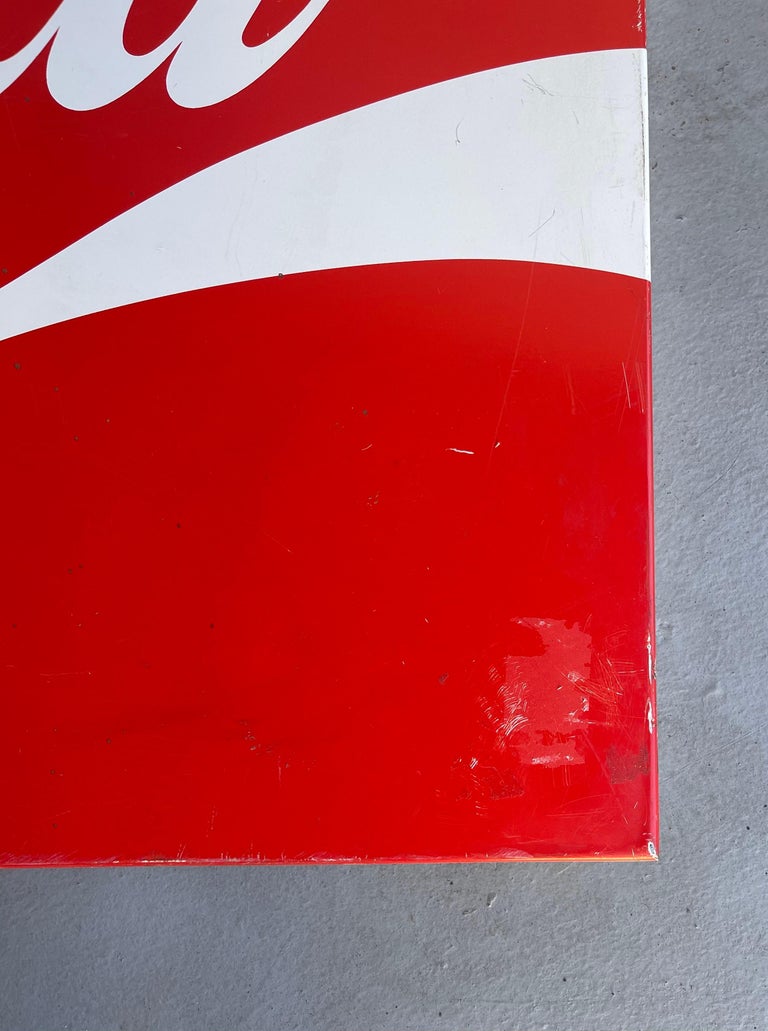 Large Vintage Coca Cola / Coke Advertising Sign For Sale at 1stDibs