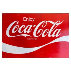 Grande cartello pubblicitario vintage della Coca Cola / Coke