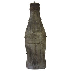 Large Vintage Coca Cola Metal Bottle Sign / Advertising