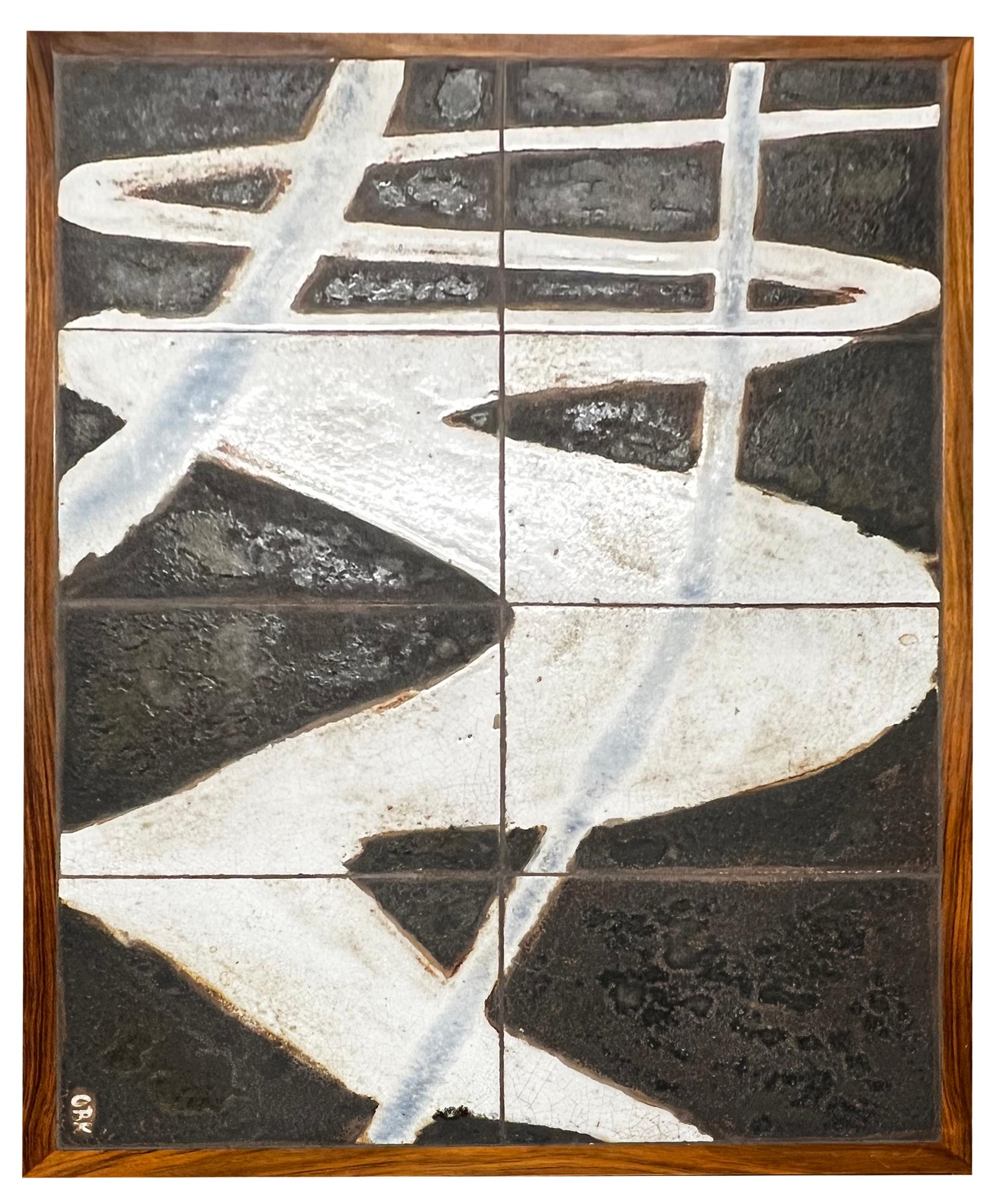 Mid-20th Century Large vintage coffee table with ceramic signed by Ole Bjørn Krüger in the 60' For Sale
