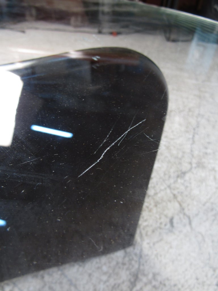 Large Vintage Coffee Table with Kidney Shaped Glass Top at ...